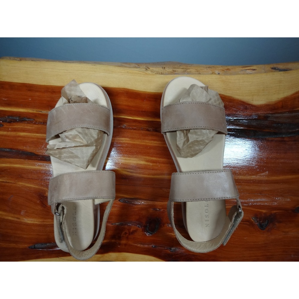 Nisolo Flatform Sandals Womens 7.5 Tan Leatherโ Two Strap Sustainable Minimalist